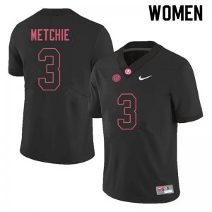 NCAA Women's Alabama Crimson Tide #3 John Metchie Stitched College 2019 Nike Authentic Black Football Jersey YP17C50GR